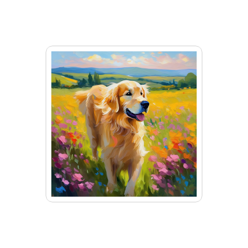 PugMug Custom Golden Retriever Sticker