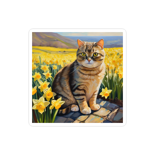 PugMug Custom Tabby Scottish Fold Cat Sticker