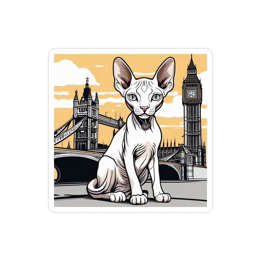 PugMug Custom White Sphynx Cat Sticker
