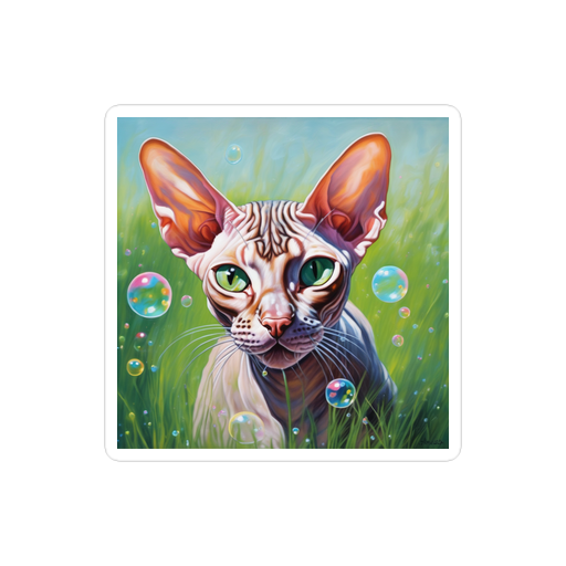 PugMug Custom Tabby Sphynx Cat Sticker
