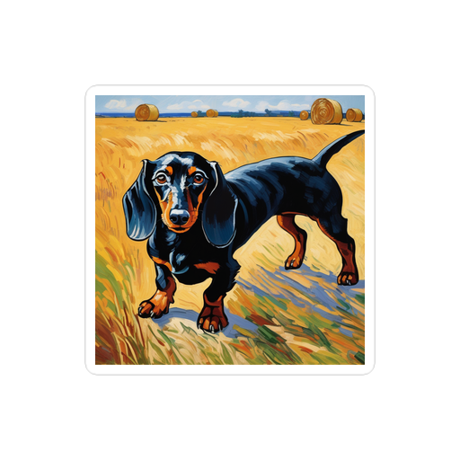 PugMug Custom Black Dachshund Sticker