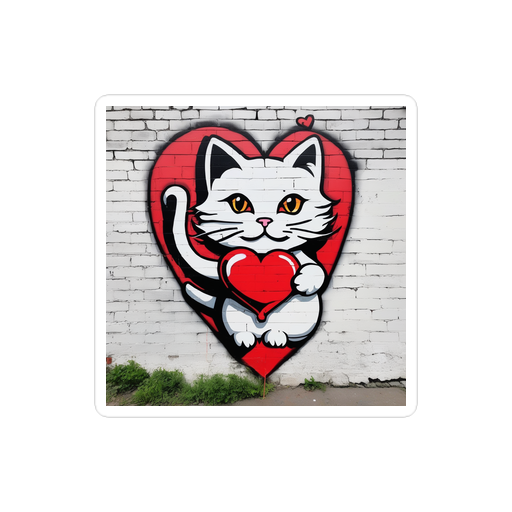 PugMug Custom White Companion Cat Sticker