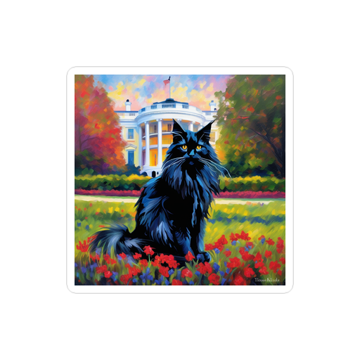 PugMug Custom Black Maine Coon Cat Sticker