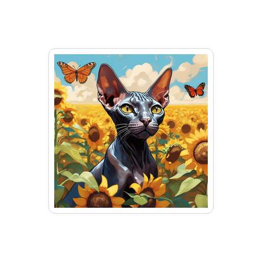 PugMug Custom Black Sphynx Cat Sticker