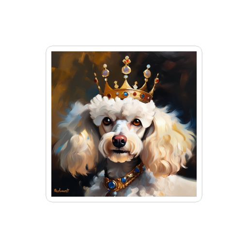 PugMug Custom White Poodle Sticker