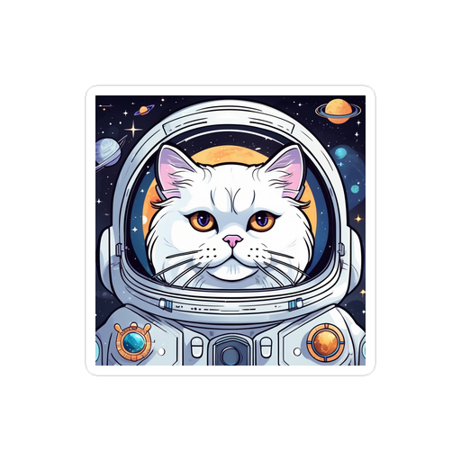 PugMug Custom White Persian Cat Sticker