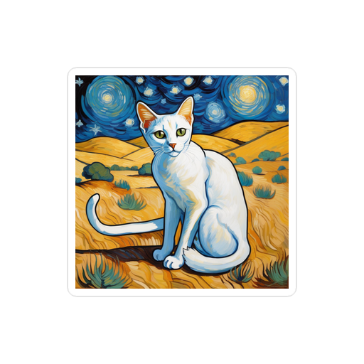PugMug Custom White Abyssinian Cat Sticker