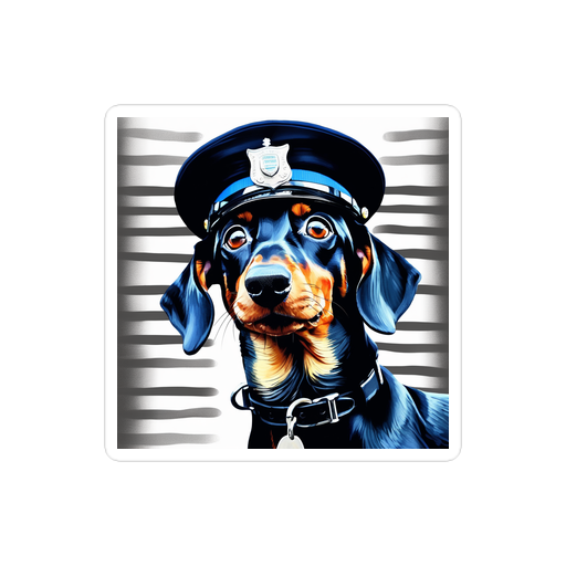 PugMug Custom Black Dachshund Sticker