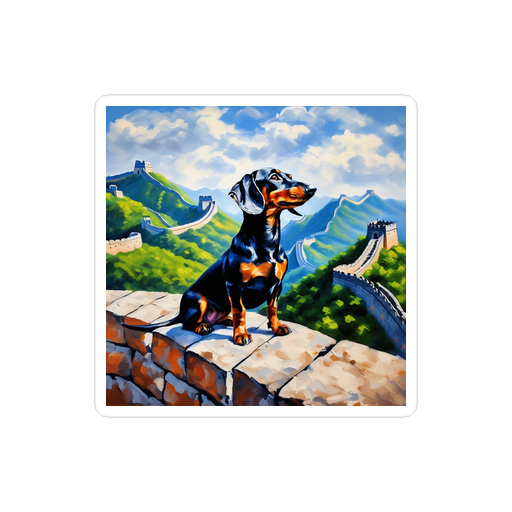 PugMug Custom Black Dachshund Sticker