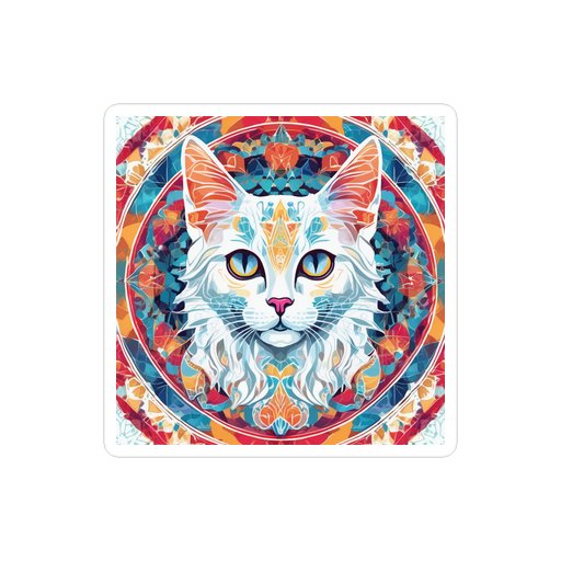 PugMug Custom White Companion Cat Sticker