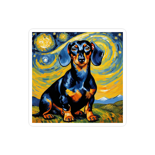 PugMug Custom Black Dachshund Sticker