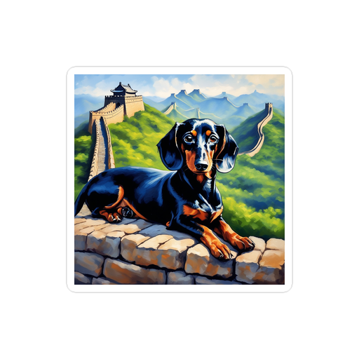 PugMug Custom Black Dachshund Sticker