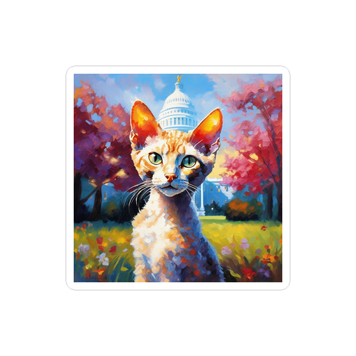 PugMug Custom Tabby Devon Rex Cat Sticker