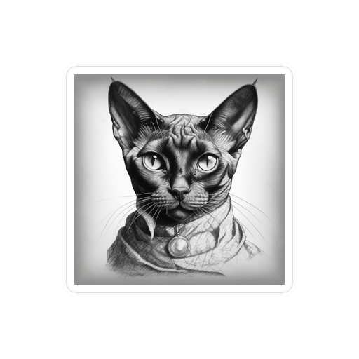 PugMug Custom Black Devon Rex Cat Sticker