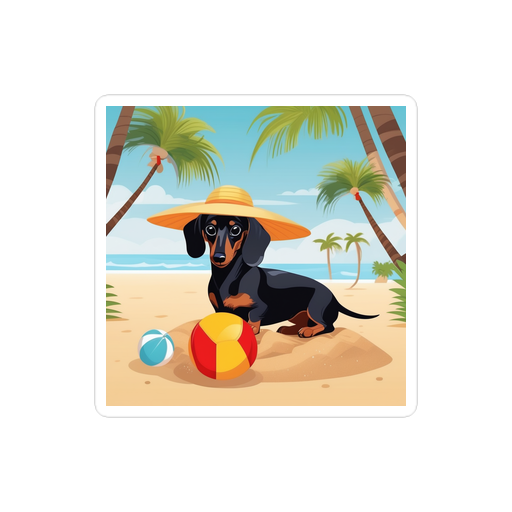 PugMug Custom Black Dachshund Sticker