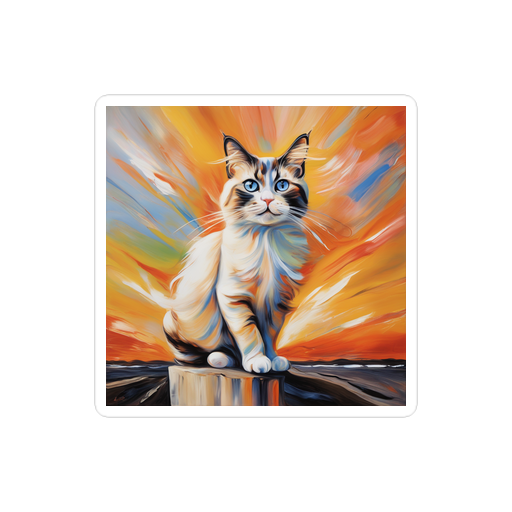 PugMug Custom Tabby Ragdoll Cat Sticker