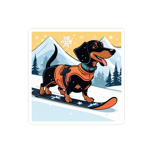 PugMug Custom Black Dachshund Sticker