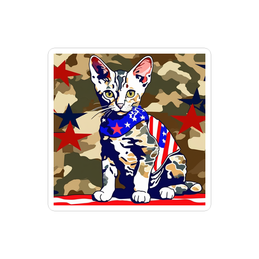 PugMug Custom Tabby Devon Rex Cat Sticker