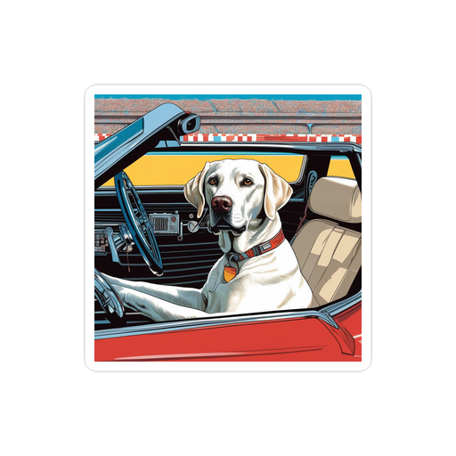 PugMug Custom White Labrador Retriever Sticker