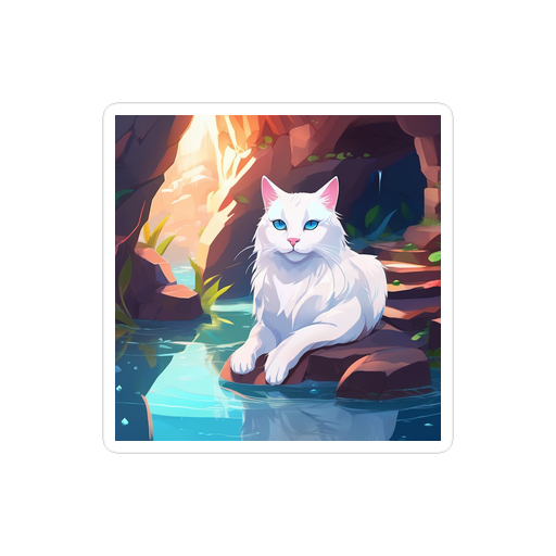 PugMug Custom White Companion Cat Sticker