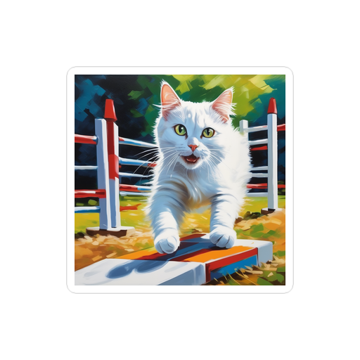 PugMug Custom White Companion Cat Sticker