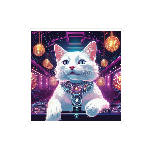 PugMug Custom White Companion Cat Sticker