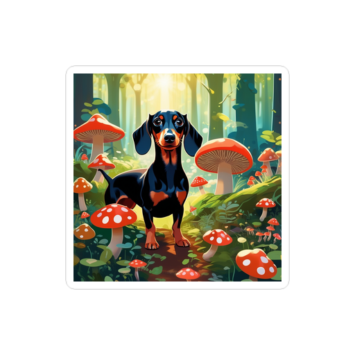 PugMug Custom Black Dachshund Sticker