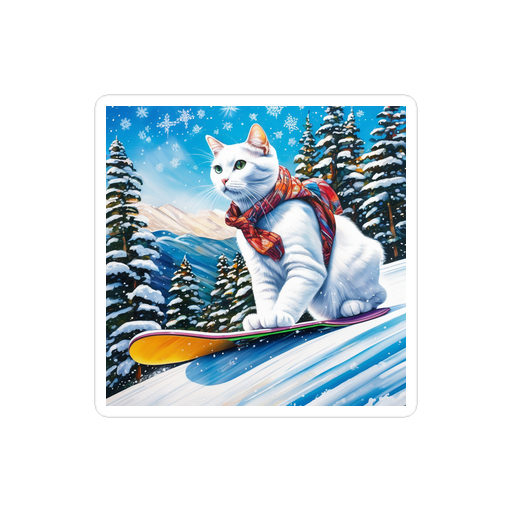 PugMug Custom White Companion Cat Sticker