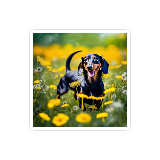 PugMug Custom Black Dachshund Sticker