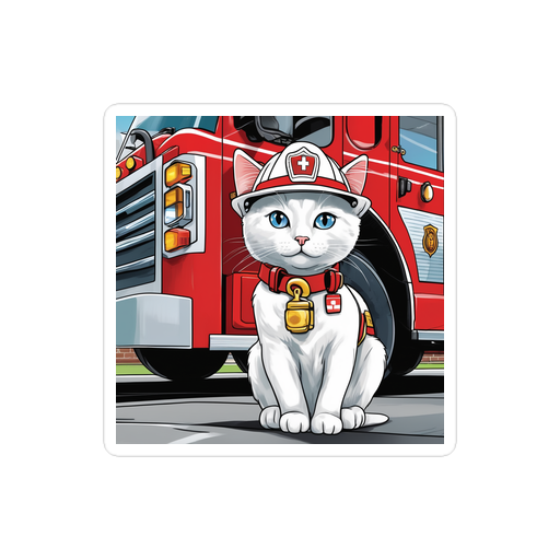 PugMug Custom White Companion Cat Sticker