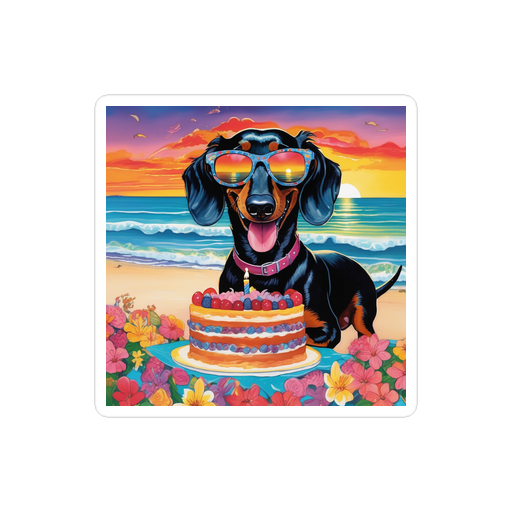 PugMug Custom Black Dachshund Sticker