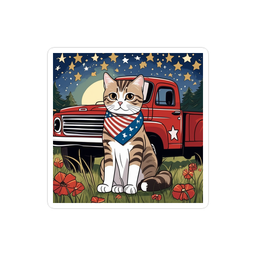 PugMug Custom Tabby Scottish Fold Cat Sticker