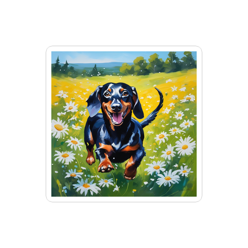 PugMug Custom Black Dachshund Sticker