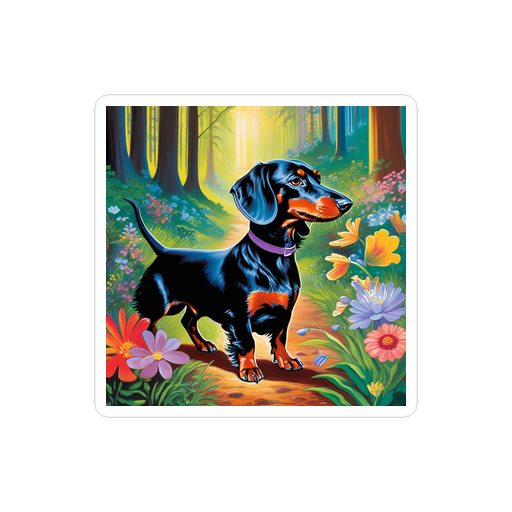 PugMug Custom Black Dachshund Sticker