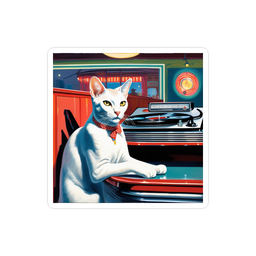 PugMug Custom White Abyssinian Cat Sticker