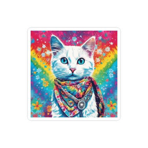 PugMug Custom White Companion Cat Sticker