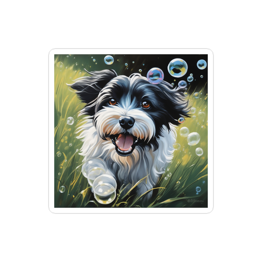 PugMug Custom Black-and-white Havanese Dog Sticker