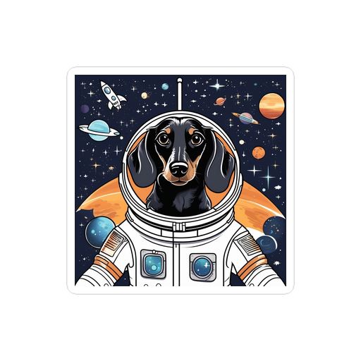 PugMug Custom Black Dachshund Sticker