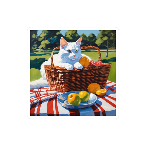 PugMug Custom White Companion Cat Sticker