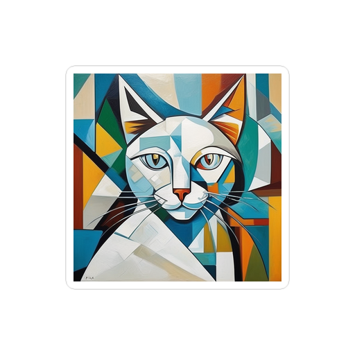 PugMug Custom White Companion Cat Sticker