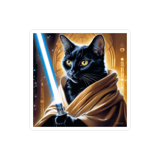 PugMug Custom Black Companion Cat Sticker