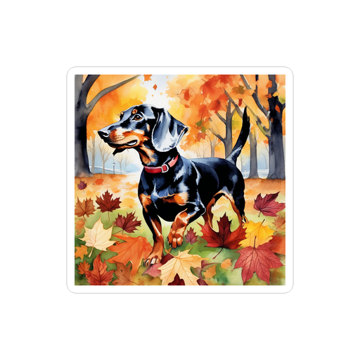 PugMug Custom Black Dachshund Sticker