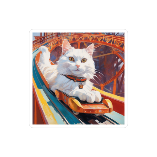 PugMug Custom White Companion Cat Sticker