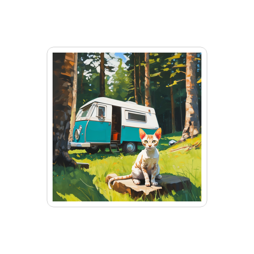 PugMug Custom Tabby Devon Rex Cat Sticker