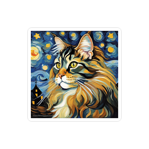 PugMug Custom Tabby Maine Coon Cat Sticker