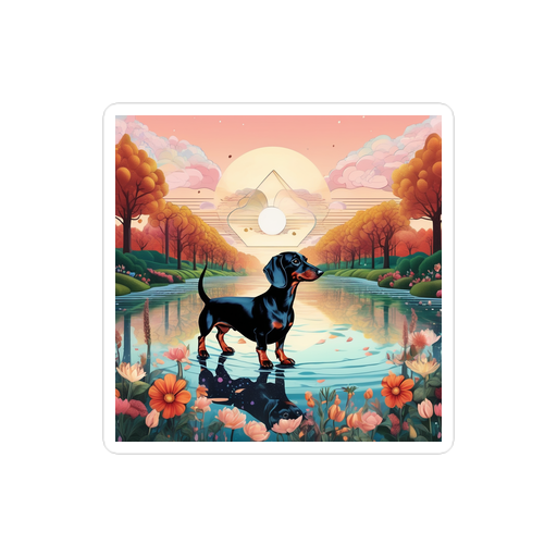 PugMug Custom Black Dachshund Sticker
