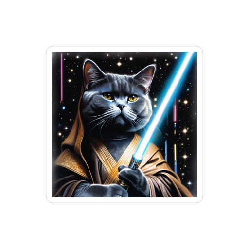 PugMug Custom Black British Shorthair Cat Sticker