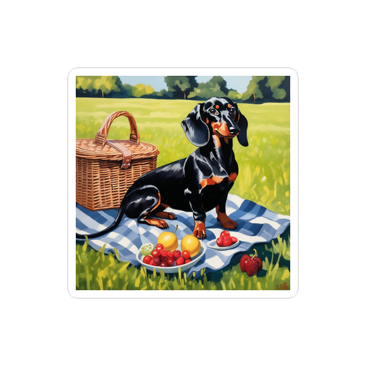 PugMug Custom Black Dachshund Sticker