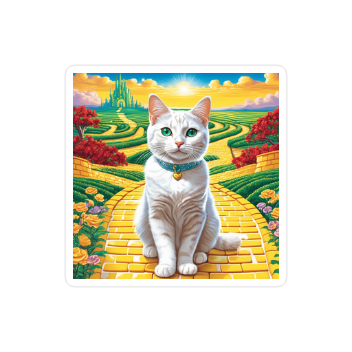 PugMug Custom White Companion Cat Sticker