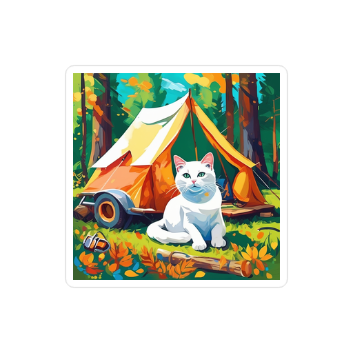 PugMug Custom White Companion Cat Sticker